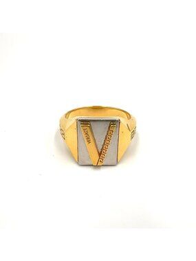 Versace Metal Gold Silver Ring